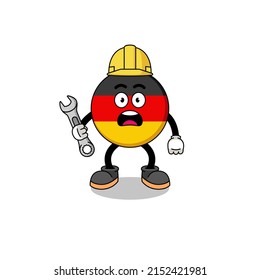 Ilustración de caracteres de la bandera alemana con error 404 , diseño de caracteres