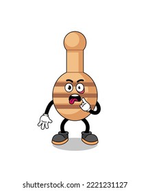 Character Illustration of honey dipper with tongue sticking out , character design