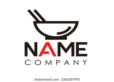 Ilustración de caracteres. Logo vectorial icónico de fideos.  plantilla de diseño.