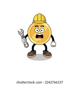 Character Illustration of indian rupee with 404 error , character design