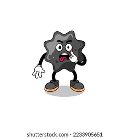 Character Illustration of ink with tongue sticking out , character design