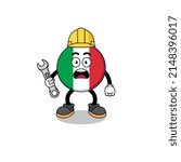 Character Illustration of italy flag with 404 error , character design