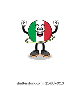 Charakterillustration für kursiv markierte Hula-Hoop-Zeichen , Zeichendesign