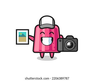 Character Illustration of jelly as a photographer , cute design