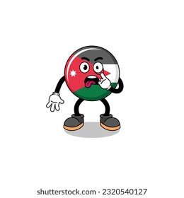 Character Illustration of jordan flag with tongue sticking out , character design