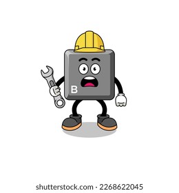 Ilustración de caracteres de la tecla B con error de 404, diseño de caracteres