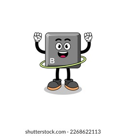 Caracteres Ilustración de la tecla de teclado B que reproduce el aro de hula , diseño de caracteres