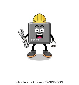 Character Illustration of keyboard shift key with 404 error , character design