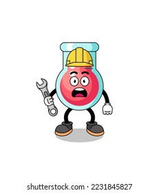 Característica Ilustración del vaso de precipitado de laboratorio con error de 404 , diseño de caracteres