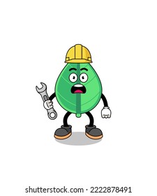 Character Illustration of leaf with 404 error , character design