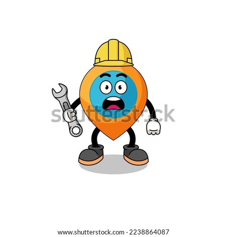 Character Illustration of location symbol with 404 error , character design