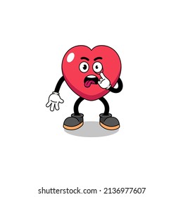 Character Illustration of love with tongue sticking out , character design