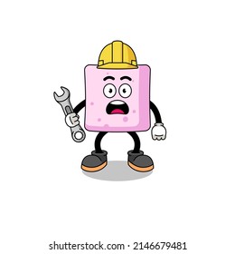 Character Illustration of marshmallow with 404 error , character design