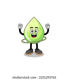Character Illustration of melon juice playing hula hoop , character design