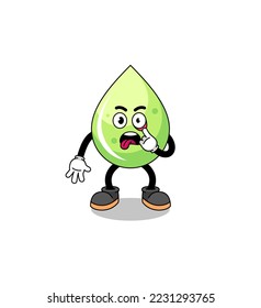 Character Illustration of melon juice with tongue sticking out , character design