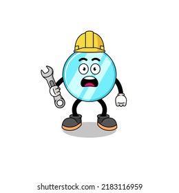 Character Illustration of mirror with 404 error , character design