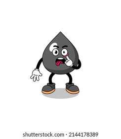 Character Illustration of oil with tongue sticking out , character design