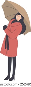 Character Illustration of People Walking in Autumn. Flat Vector Graphic Design