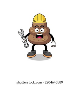 Ilustración de caracteres de poop con error de 404 , diseño de caracteres