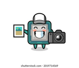 Character Illustration of processor as a photographer , cute style design for t shirt, sticker, logo element