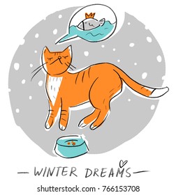 Character illustration with red cat
