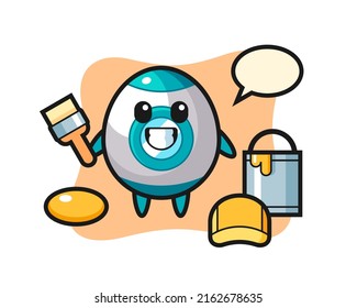 Character Illustration of rocket as a painter , cute style design for t shirt, sticker, logo element