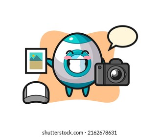 Character Illustration of rocket as a photographer , cute style design for t shirt, sticker, logo element
