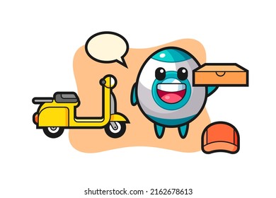 Character Illustration of rocket as a pizza deliveryman , cute style design for t shirt, sticker, logo element
