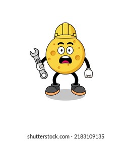 Característica Ilustración de queso redondo con error de 404 , diseño de carácter