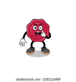 Character Illustration of sealing wax with tongue sticking out , character design