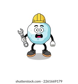 Zeichen Illustration des Schneeballs mit 404 Fehler , Zeichendesign