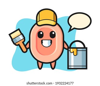 Ilustración de caracteres del jabón como pintor