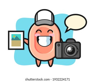 Character illustration of soap as a photographer