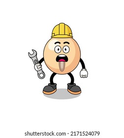 Character Illustration of soy bean with 404 error , character design