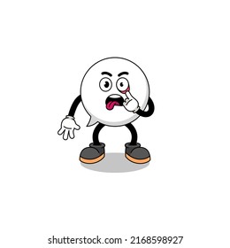 Character Illustration of speech bubble with tongue sticking out , character design