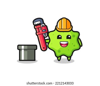 Character Illustration of splat as a plumber , cute design