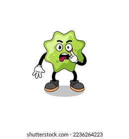 Character Illustration of splat with tongue sticking out , character design