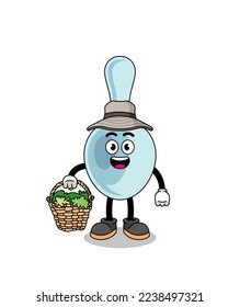 Character Illustration of spoon as a herbalist , character design