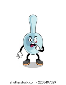 Character Illustration of spoon with tongue sticking out , character design