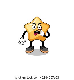 Character Illustration of star with tongue sticking out , character design