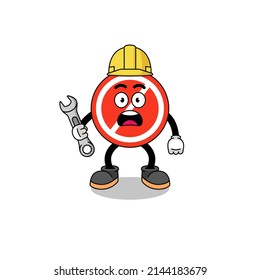 Character Illustration of stop sign with 404 error , character design