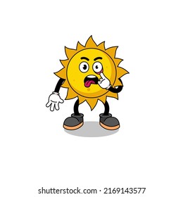 Character Illustration of sun with tongue sticking out , character design