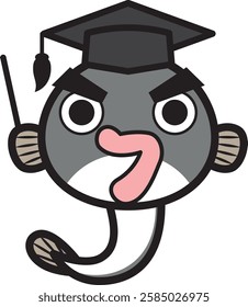 Character illustration of a talking eel doctor