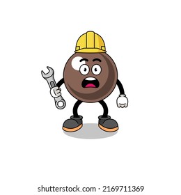 Character Illustration of tapioca pearl with 404 error , character design