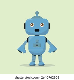 character illustration vector flat design blue robot