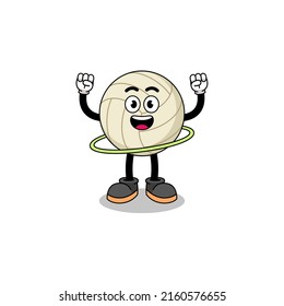 Character Illustration of volleyball playing hula hoop , character design