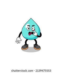 Character Illustration of water with tongue sticking out , character design