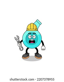 Character Illustration of whistle with 404 error , character design