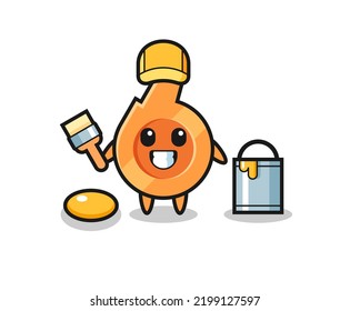 Character Illustration of whistle as a painter , cute design