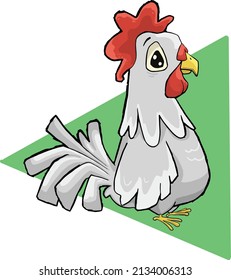 an character illustration of a white chicken for fried chicken logo
